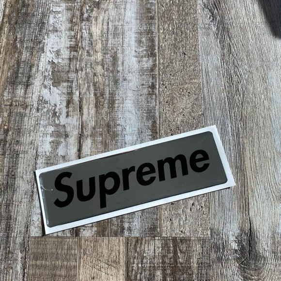 Supreme Plastic Box Logo Sticker // Silver - Picture 1 of 3